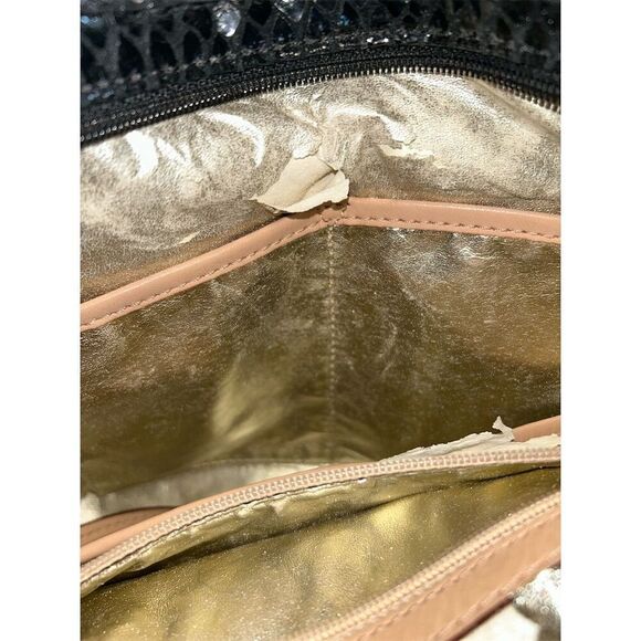 Michael Kors Black Python Embossed Leather Shoulder Bag Women's Handbag - Picture 10 of 10